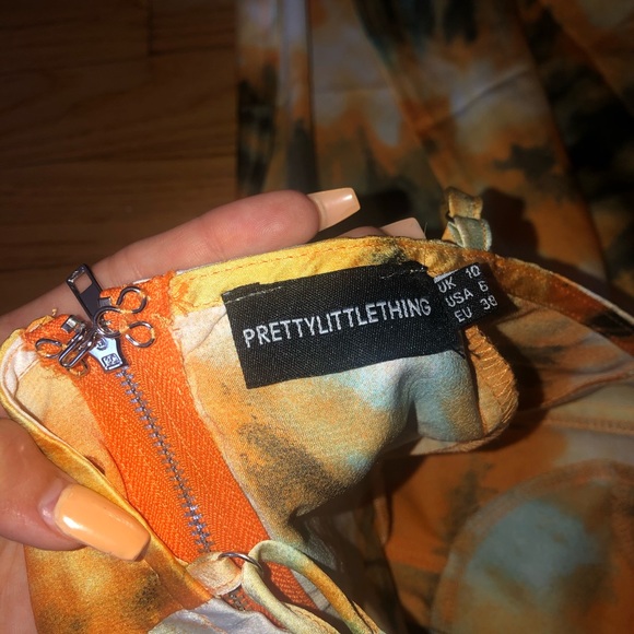 PLT Orange Tie Dye Print set, corset top and skirt - Picture 6 of 7